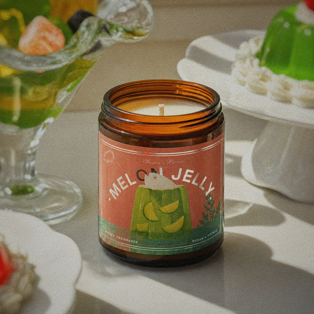 Melon Jelly scented candle by Apollo Ipsum
