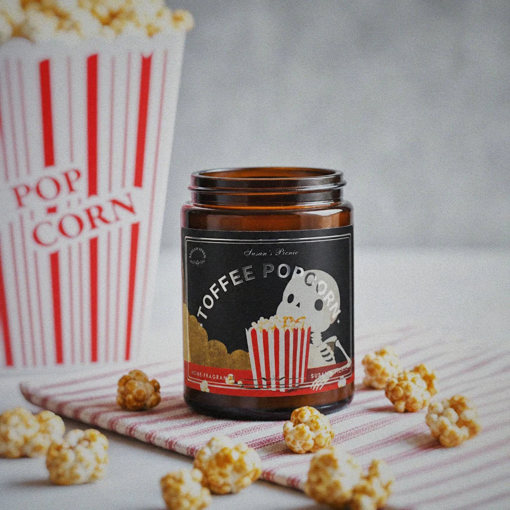 Toffee Popcorn scented candle by Apollo Ipsum